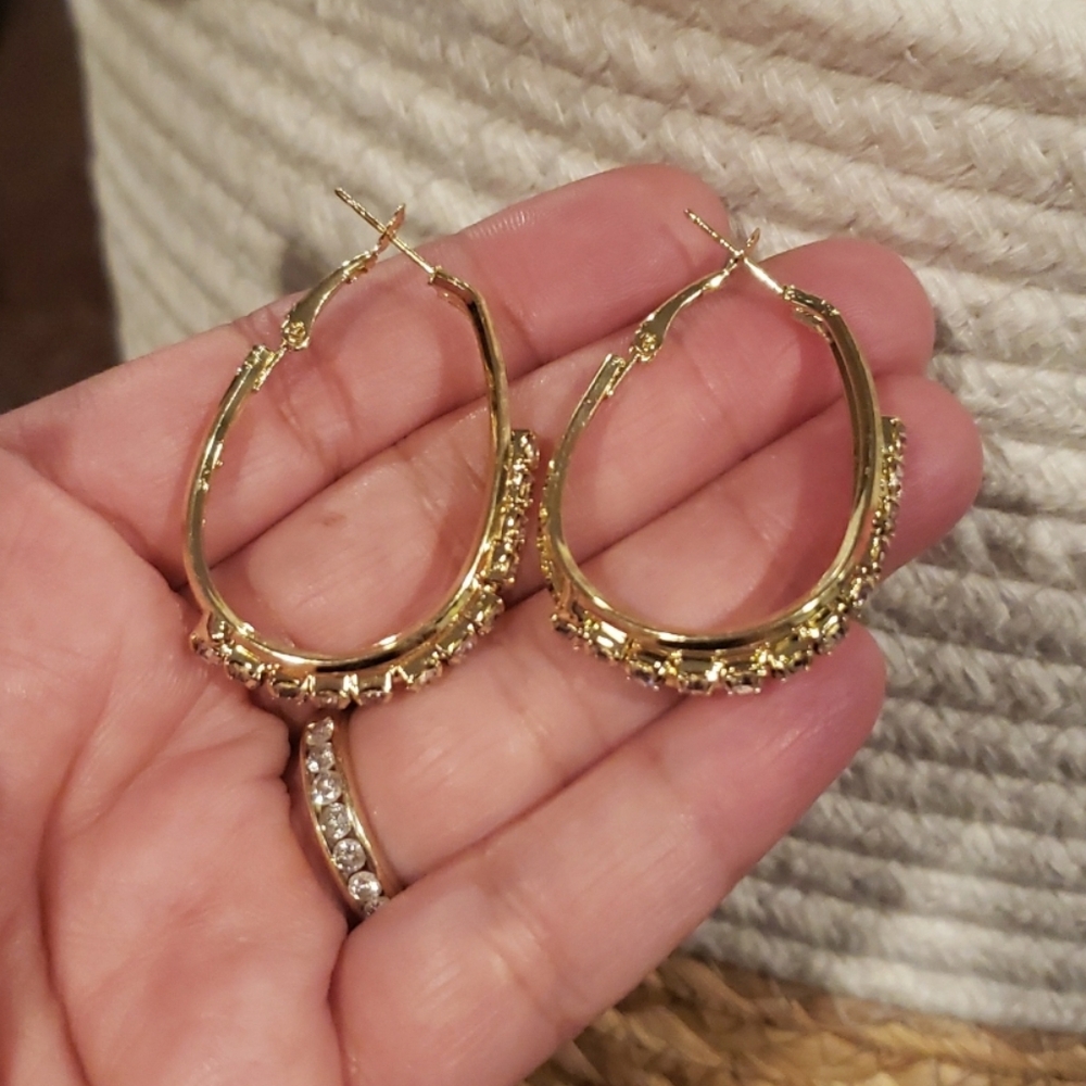 Gold Hoop Earrings - Picture 3 of 9